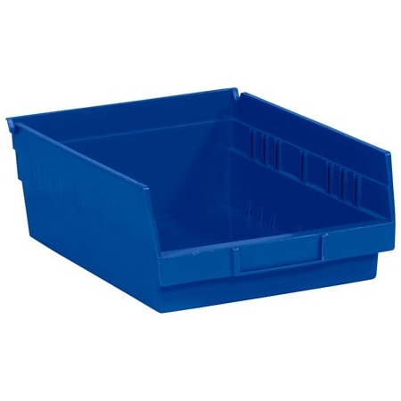 Bsc Preferred 11 5/8 x 11 1/8 x 4'' Blue Plastic Shelf Bin Boxes, 8PK BUY00087588
